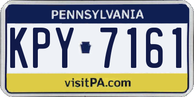 PA license plate KPY7161