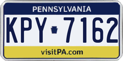 PA license plate KPY7162