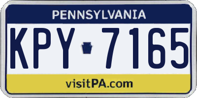 PA license plate KPY7165