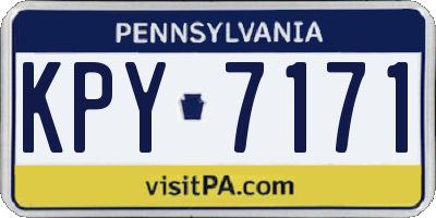 PA license plate KPY7171