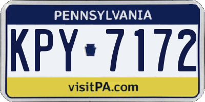 PA license plate KPY7172