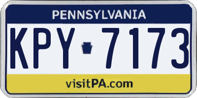 PA license plate KPY7173
