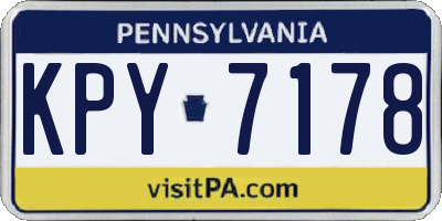 PA license plate KPY7178