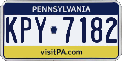 PA license plate KPY7182