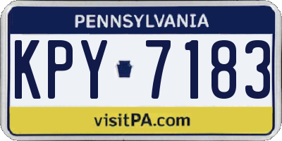 PA license plate KPY7183