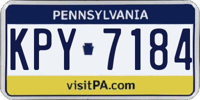 PA license plate KPY7184