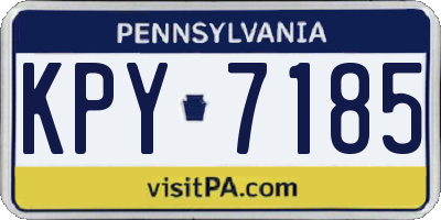 PA license plate KPY7185