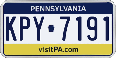 PA license plate KPY7191