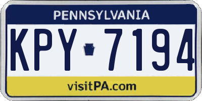 PA license plate KPY7194