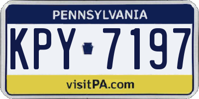 PA license plate KPY7197