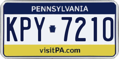PA license plate KPY7210