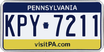 PA license plate KPY7211