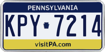 PA license plate KPY7214