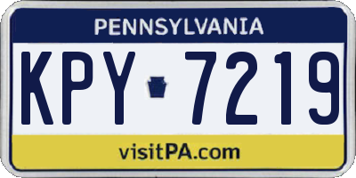 PA license plate KPY7219