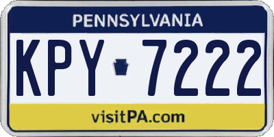 PA license plate KPY7222