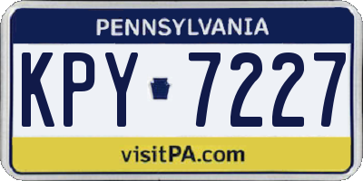 PA license plate KPY7227