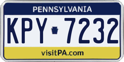 PA license plate KPY7232