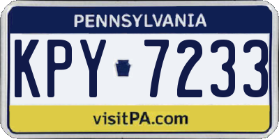 PA license plate KPY7233