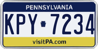 PA license plate KPY7234