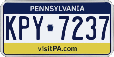 PA license plate KPY7237