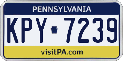 PA license plate KPY7239