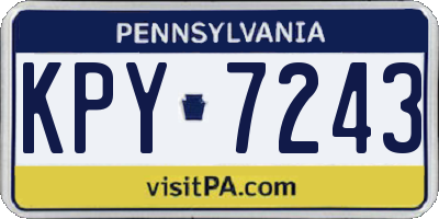 PA license plate KPY7243