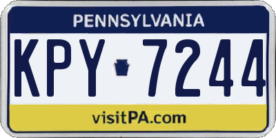 PA license plate KPY7244