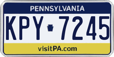 PA license plate KPY7245