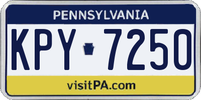 PA license plate KPY7250