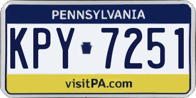PA license plate KPY7251
