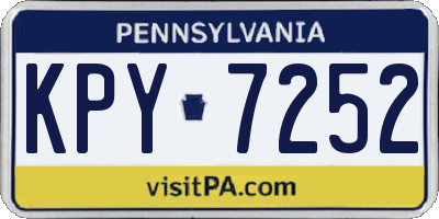 PA license plate KPY7252