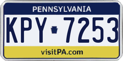 PA license plate KPY7253