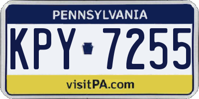 PA license plate KPY7255