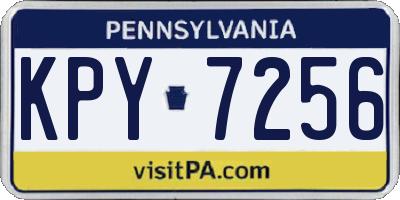 PA license plate KPY7256