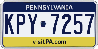 PA license plate KPY7257