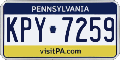 PA license plate KPY7259