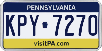 PA license plate KPY7270