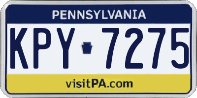 PA license plate KPY7275