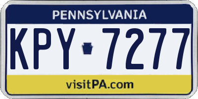 PA license plate KPY7277