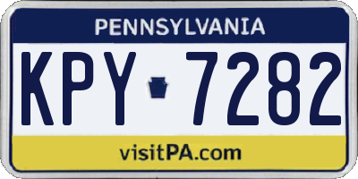 PA license plate KPY7282