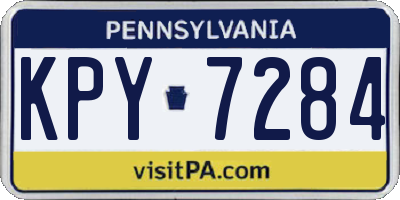 PA license plate KPY7284