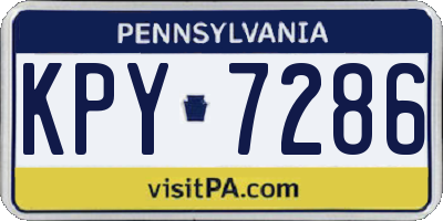 PA license plate KPY7286