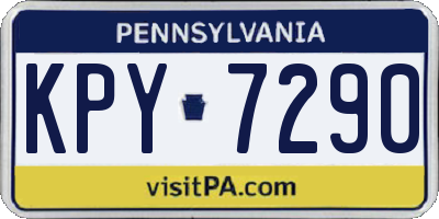 PA license plate KPY7290
