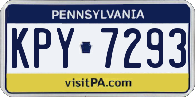PA license plate KPY7293