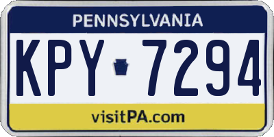 PA license plate KPY7294