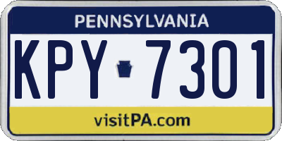 PA license plate KPY7301