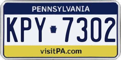 PA license plate KPY7302