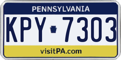 PA license plate KPY7303