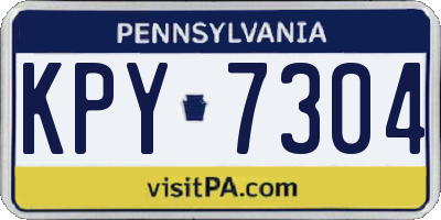 PA license plate KPY7304