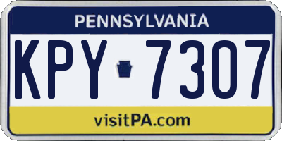 PA license plate KPY7307